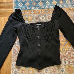 Reformation Black Top Square Neck